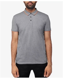 Мужская классическая поло с контрастной окантовкой, серый X-ray