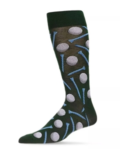 Мужские носки-гольф с принтом в виде мяча для гольфа и футболки, смесовая ткань из вискозы и бамбука, классические носки с оригинальным дизайном, мультиколор Memoi