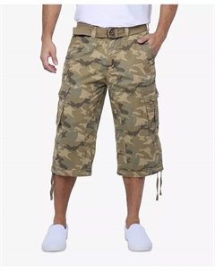 Мужские укороченные карго-шорты с поясом, коричневый X-ray