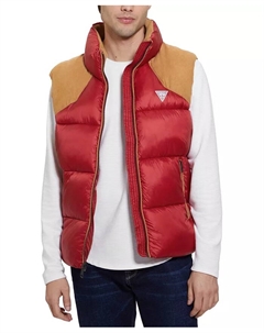 Мужская стеганая жилетка с блочным узором, красный Guess
