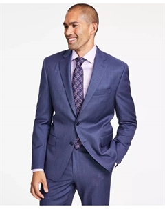 Мужской классический пиджак из шерстяной ткани с добавлением эластана, синий Michael kors