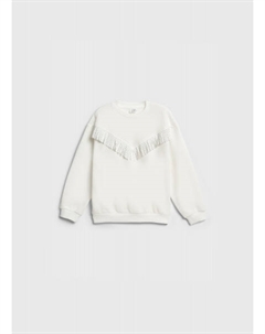 Свитшот с бахромой и стразами для девочек, Белый Ostin
