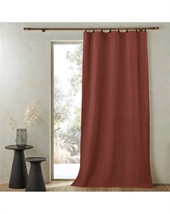 Штора из льна на подкладке с кожаными шлевками Private каштановый Am.pm.