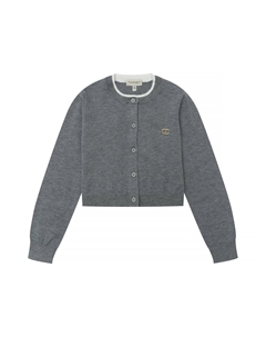 Кардиган с белой отделкой, серый Twinset