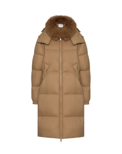 Пальто-пуховик с воротником из овчины Yves salomon