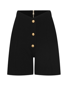 Шорты с золотыми пуговицами, черные Balmain