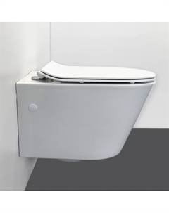 Унитаз подвесной CF3C797WH безободковый, с сиденьем микролифт, белый Comforty