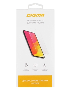 Защитное стекло DIGMA для экрана смартфона Apple iPhone 13 Pro Max, FullScreen, ударопрочное, поверхность глянцевая, плоское (DGG1AP13PM) Digma