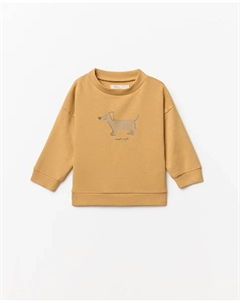 Свитшот с таксой, горчичный Сфера