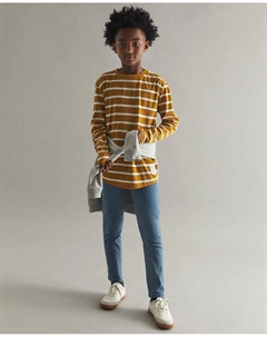 Базовая футболка в полоску, горчичный Сфера