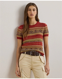 Женская кофта с коротким рукавом и принтом, красный Lauren ralph lauren