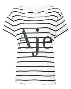 Aje футболка с вышитым пайетками логотипом xs белый Aje