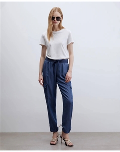 Джинсы расслабленного кроя с карманами-карго, темно-синий Сфера