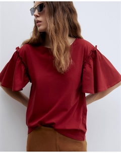 Футболка свободного кроя однотонная, бордовый Сфера