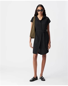 Короткое платье с поясом, черный Ikks