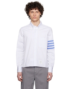 Рубашка прямого кроя с длинным рукавом и ступенчатым подолом BD, синий Thom browne