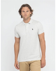 Футболка-поло U.S. Polo Assn Slim Fit Solid Pique, светло-серый U.s. polo assn.