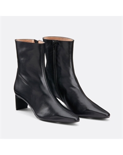 Кожаные ботильоны на тонком каблуке черный La redoute collections