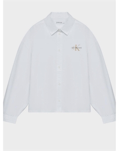 Рубашка с объемными рукавами, белая Calvin klein