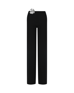 Брюки с декором "роза", черные Blumarine