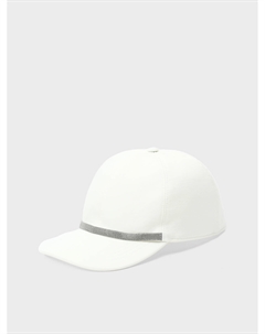 Бейсболка белого цвета с цепочкой мониль Brunello cucinelli