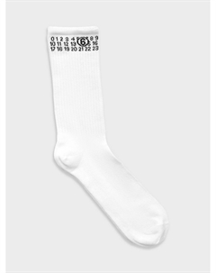 Носки с черным лого и цифрами Mm6