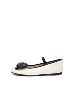 Туфли с черным бантом, кремовые Pretty ballerinas