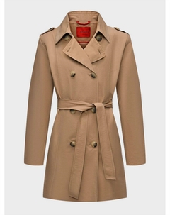 Двубортный бежевый плащ Max&co