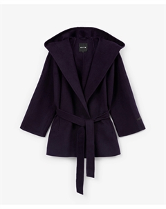 Полупальто с капюшоном на запах из пальтовой ткани без подкладки фиолетовое Glvr