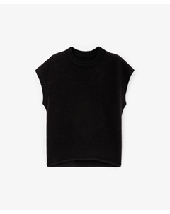 Жилет прямой свободной формы из пряжи с шерстью альпаки черный Glvr