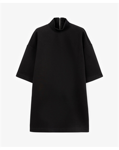 Платье прямое трикотажное силуэта умеренный оверсайз до колена черное Glvr