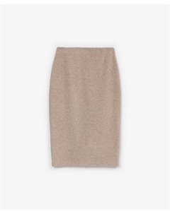 Юбка-карандаш средней посадки из меланжевого трикотажного полотна бежевая Glvr