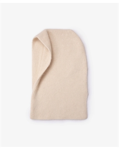 Капор вязаный из пушистой пряжи с высоким содержанием шерсти бежевый Glvr