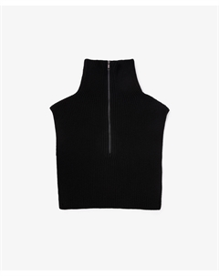 Вязаная манишка на молнии черная Glvr