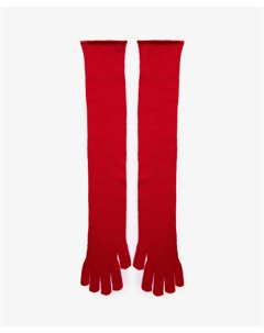 Перчатки вязаные длинные красные Glvr