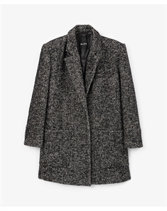 Полупальто силуэта умеренный оверсайз из фактурного твида "в елочку" черное Glvr