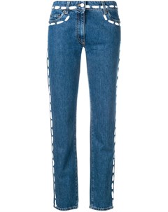 Moschino джинсы с принтом 42 синий Moschino