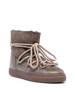 Женские ботинки зимние со шнуровкой, коричневый Inuikii