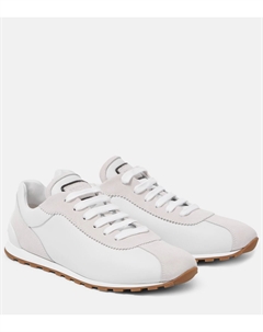 Кожаные кроссовки, белый Brunello cucinelli