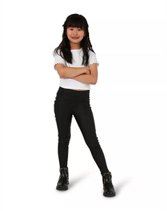 Леггинсы City Slicker Mini с покрытием для больших девочек, черный Belle & bloom