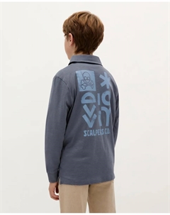 Детский хлопковый поло с длинным рукавом, темно-синий Scalpers