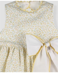 Платье для девочки с рюшами и контрастной завязкой, желтый Foque