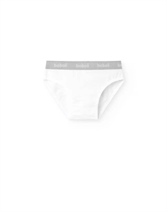 Набор из 3 хлопковых трусиков для девочки с логотипом на поясе, белый Boboli