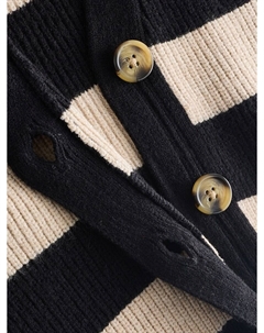 Вязаный кардиган, цвет Black/Wool white Next