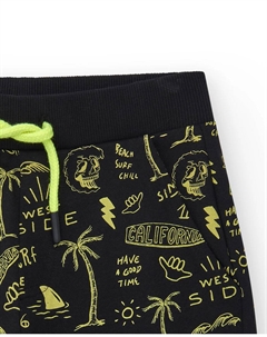 Детские бермуды с принтом и эластичной талией, черный Tuc tuc