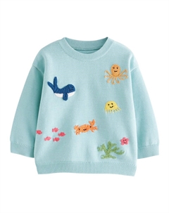 Свитер Sea Life Character, светло-синий Next