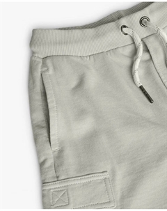 Детские хлопковые бермуды с карманом карго и шнурком для регулировки, цвет Piedra Boboli