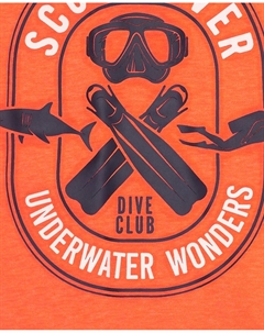 Детская футболка Magna с коротким рукавом и принтом дайвинга спереди, оранжевый Tuc tuc