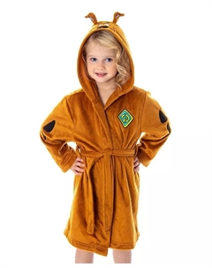 Детский уютный плюшевый халат с капюшоном и ушками Scooby Doo унисекс для малышей, коричневый Scooby doo