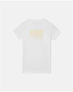 Детская футболка с принтом спереди и сзади, белая, белый Silbon